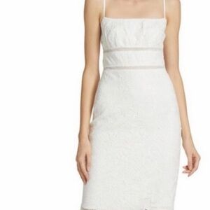 Monique Lhuillier Ivory Lace Midi Dress